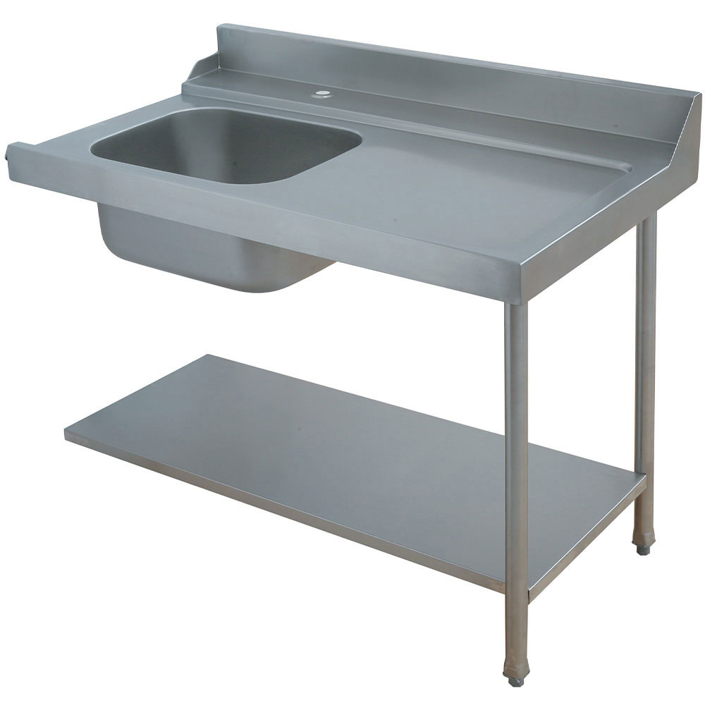 Højrevendt Indløbsbord til Forvask – 1500x700 mm – Inkl. Vask