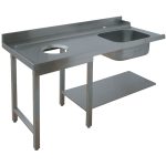 Venstrevendt Forvaskebord 1800x700 mm – Med Vask & Affaldshul