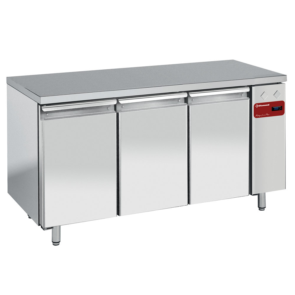 Frysebord EN 600x400 – 3 Døre – AISI 304 – 230V – Uden Gruppe