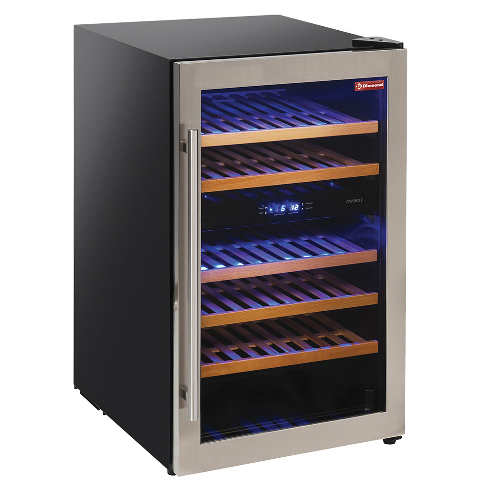 MILLEBOLLE EVO Dual Zone Vinkøleskab – 31 Flasker – Sort & Rustfrit Stål