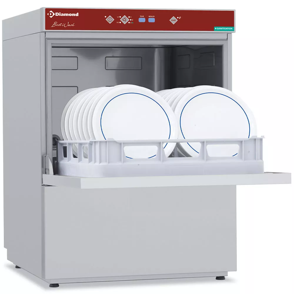 Full-Hygiene Opvasker 500x500 mm – Kontinuerlig Blødgører & Afløbspumpe – 400 V