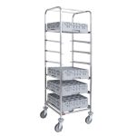 Stikvogn til Opvaskekurve – 7 Niveauer – 500x500 mm – Rustfrit Stål