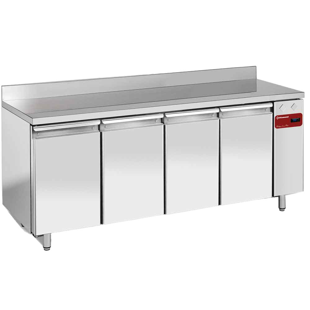 Frysebord med Stænkkant – 4 Døre GN 1/1 – Uden Motor (Centralkøl) – 2040 mm