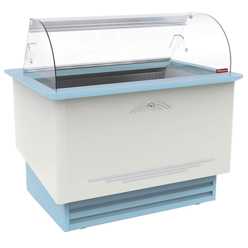 Isdisk med Statisk Køling – 10 Kantiner (5 L) – Med Lagerrum – 1437x945x1290 mm