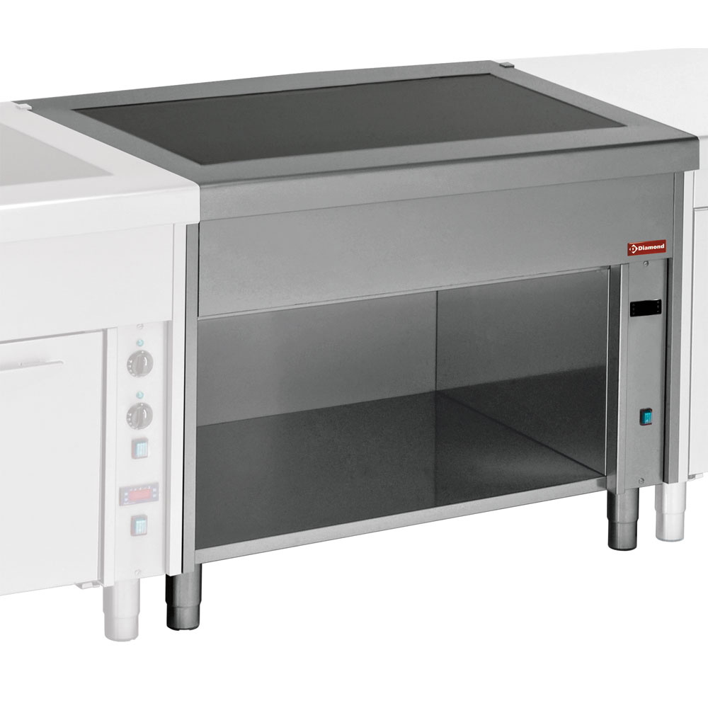 Glaskeramisk Varmemodul med Underskab – 3x GN 1/1 – AISI 304 Rustfrit Stål
