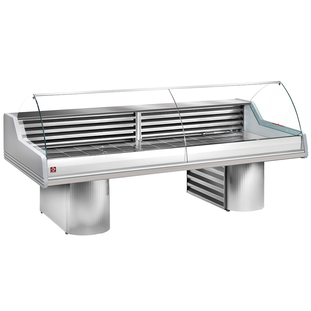 Køledisk 1500 mm til Fisk & Kød – Rustfrit Stål – Buet Glas