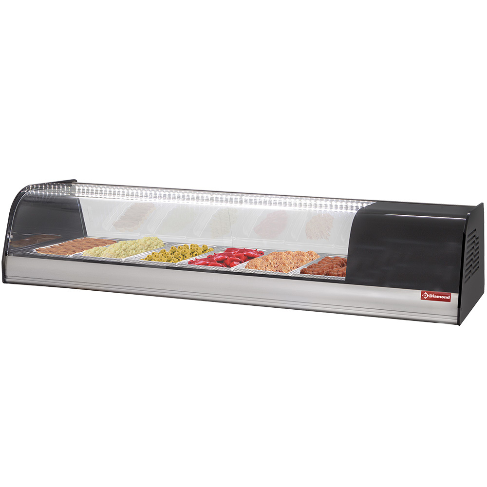 Kølet Tapas-montre – 138 cm – inkl. 6 x GN 1/3 – LED & Energiklasse C