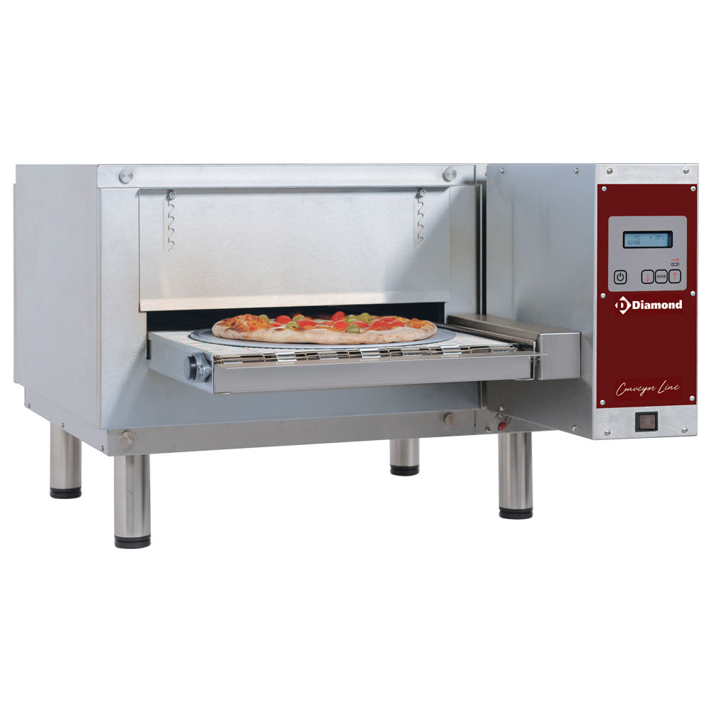 Elektrisk Ventileret Tunnelovn – 400 mm Båndbredde – 6,3 kW – 130 Pizzaer/t