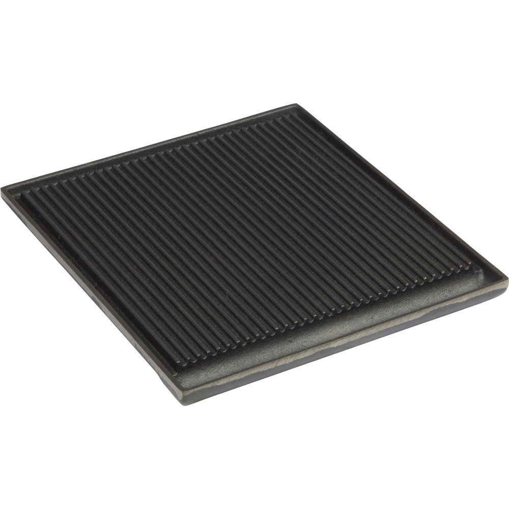 Riflet stegeplade til 1 gasbrænder – 350 x 400 mm – Støbejern