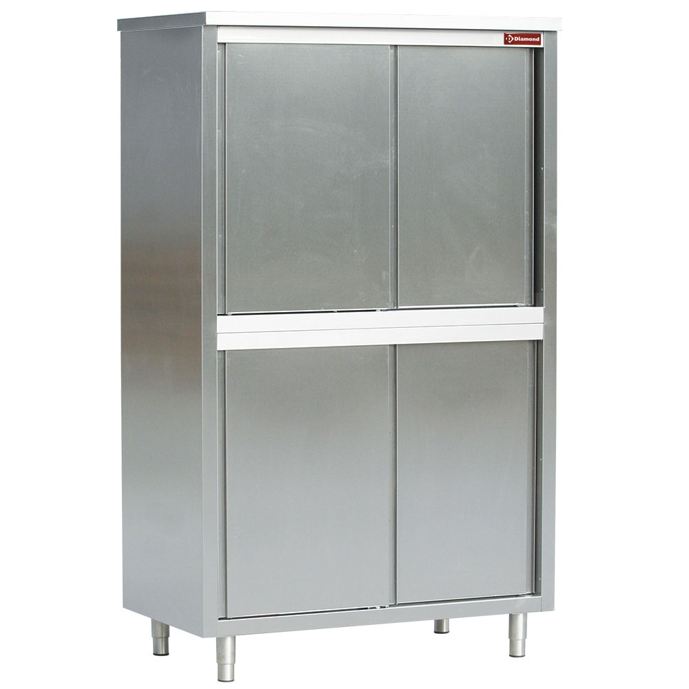 Rustfrit højskab med skydelåger – 1600 x 600 x 2000 mm – AISI 441