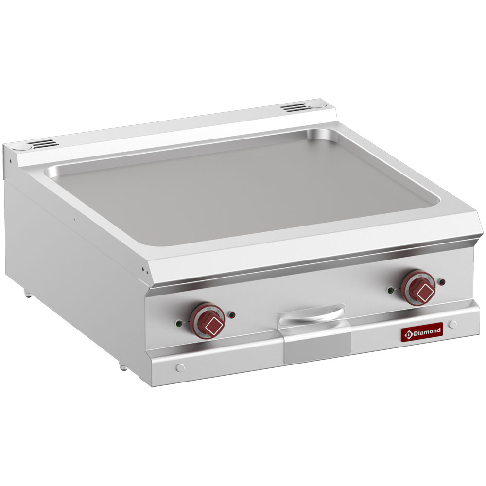 Elektrisk stegeplade 700 mm – Glat overflade – 10 kW – AISI 304 rustfrit stål