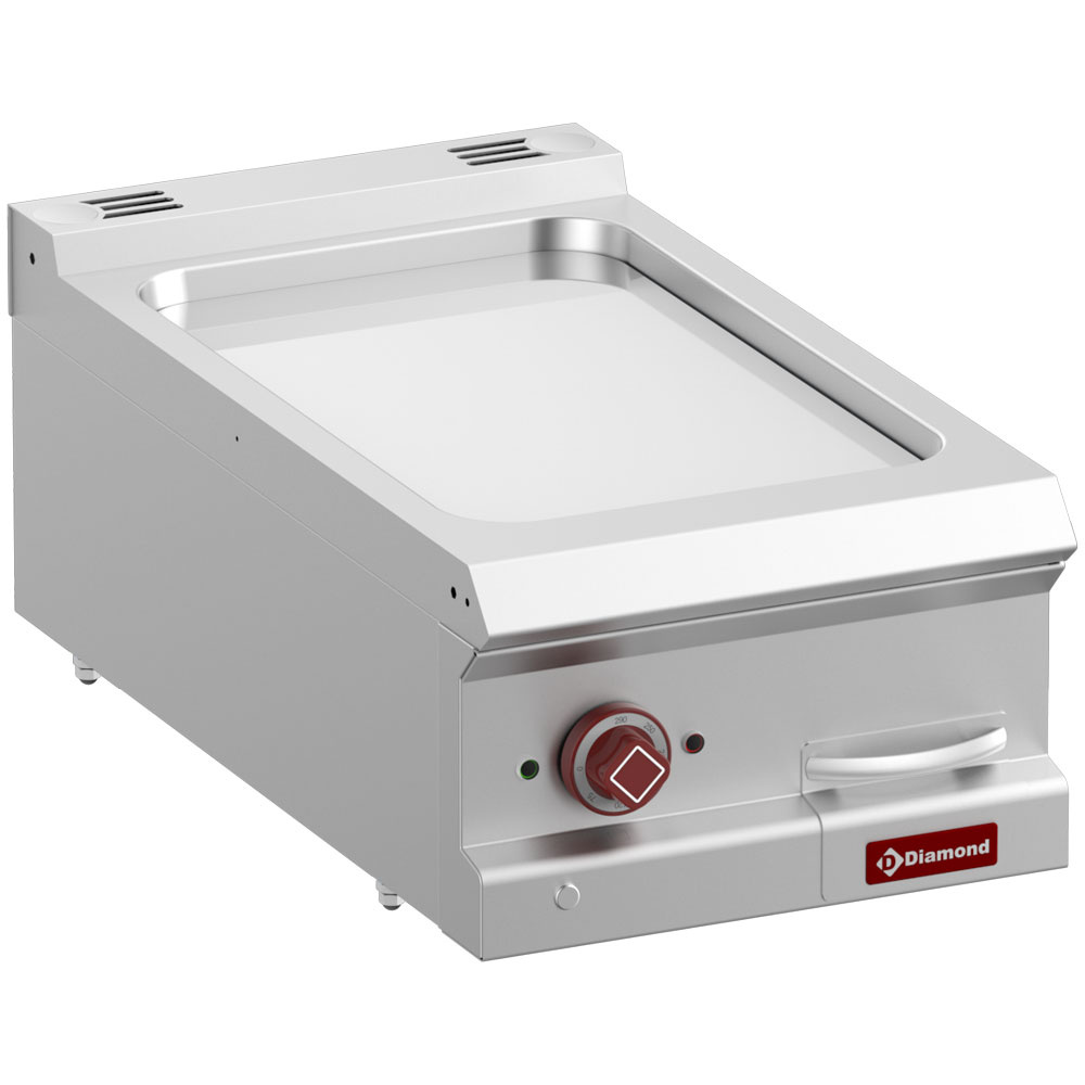 Elektrisk stegeplade 400 mm – Hårdtforkromet – Glat overflade – 5 kW