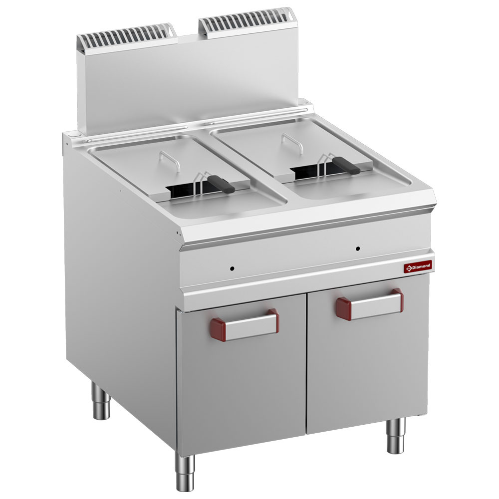 Dobbelt Gasfriture 2 x 18L – Lukket underskab – 30.960 kcal/t – AISI 304