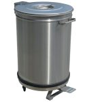 Professionel 50L Affaldsbeholder i Rustfrit Stål – AISI 304 – Pedal & Hjul