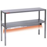Opvarmet kokkehylde i rustfrit stål – 2 niveauer – 2000 x 300 x 700 mm