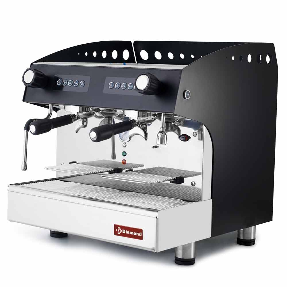 Espresso Kaffemaskine – 2 Grupper (Sort) – Kompakt Design & Volumetrisk Styring