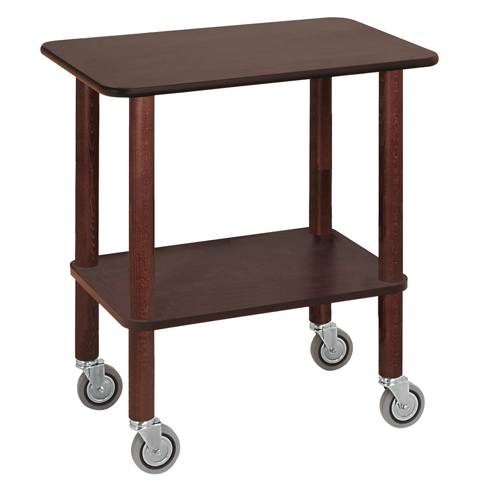 Rullebord i Træ med 2 Hylder – Wengé Finish – 710 x 460 x 780 mm