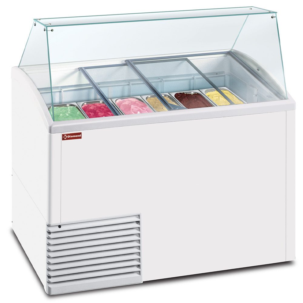 Isdisk med Lige Glas (10 Kantiner) + Stort Lager - Energiklasse B