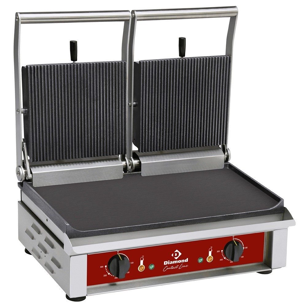 Dobbelt kontaktgrill med emaljerede plader – 600 mm (4 kW)