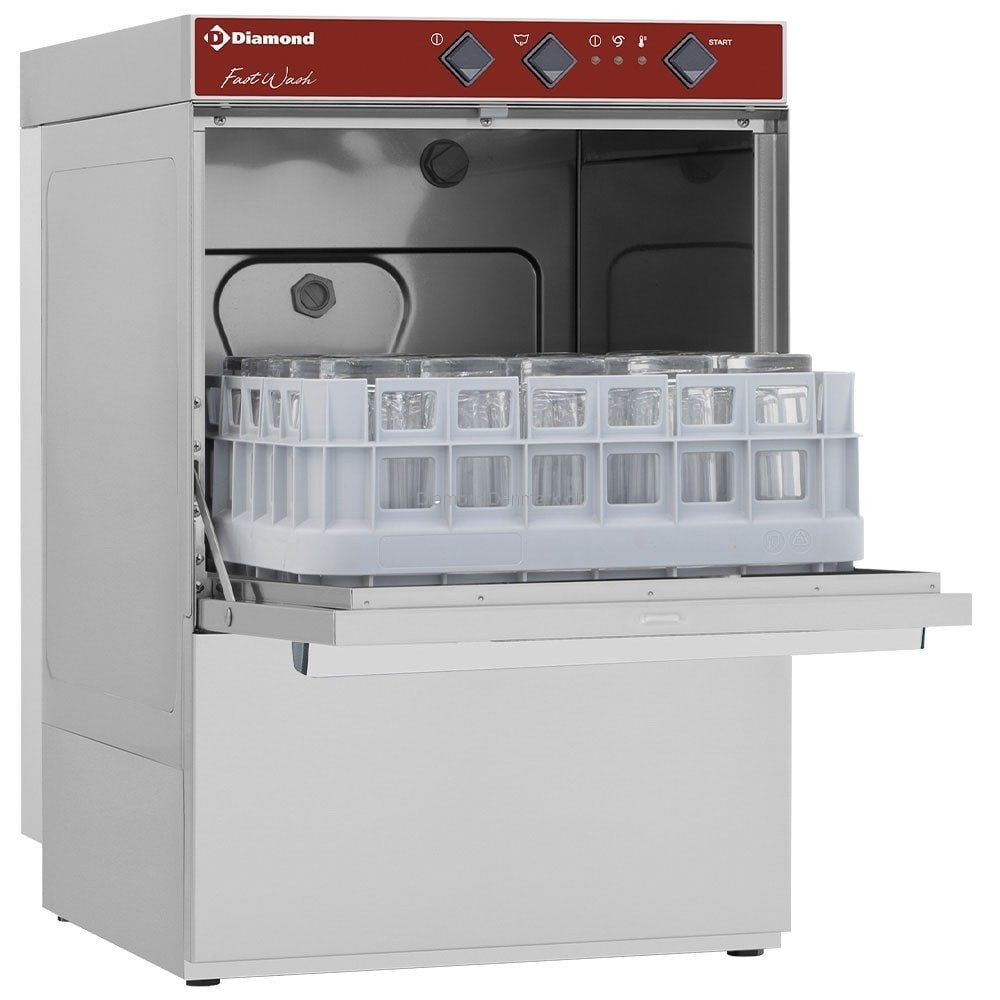 Glasopvasker 400x400 mm – Højtydende Dobbeltstrøms Pumpe – 3,4 kW
