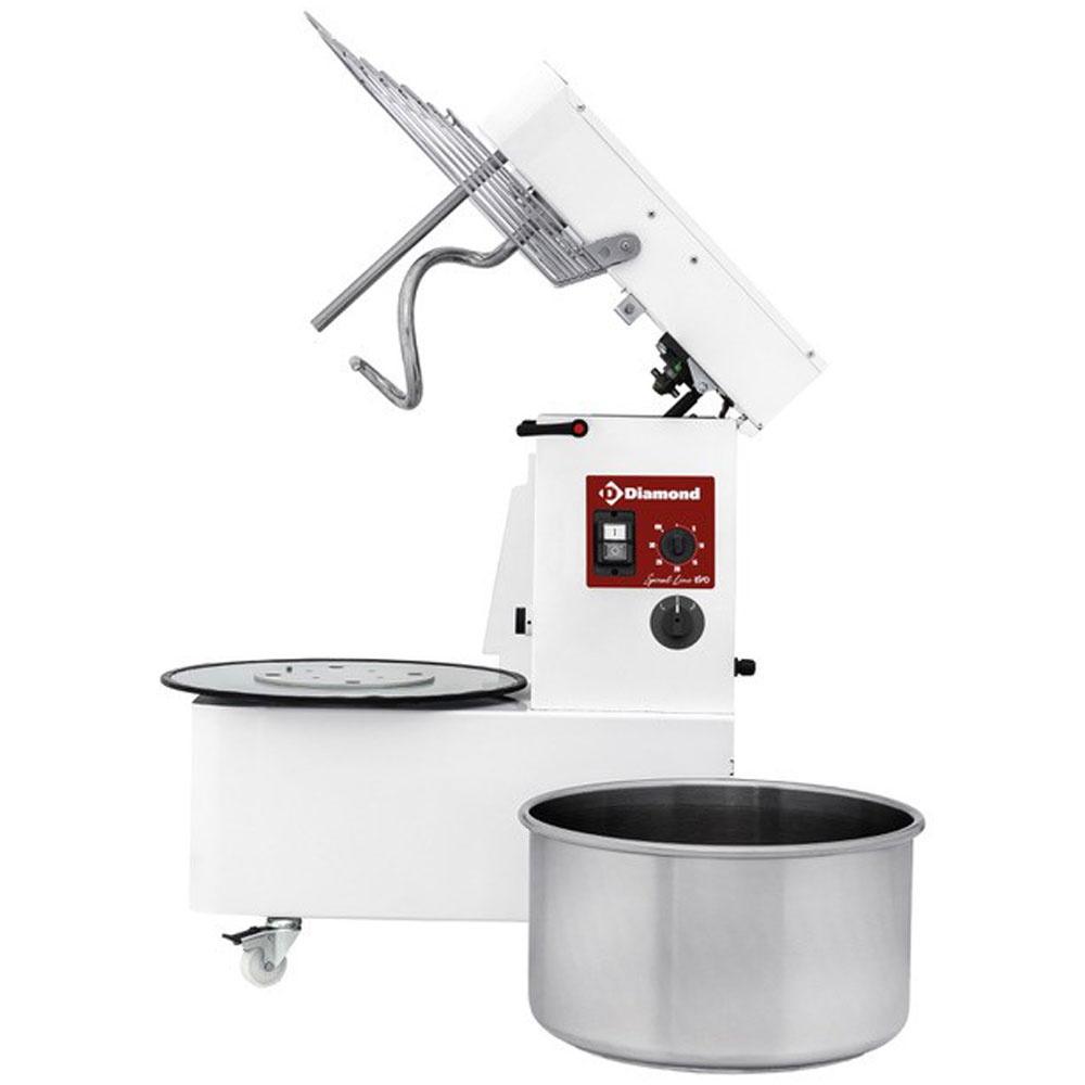 Dejælter 22 liter – Spiralmixer med aftagelig beholder & vippebart hoved – 2 hastigheder – 230 V