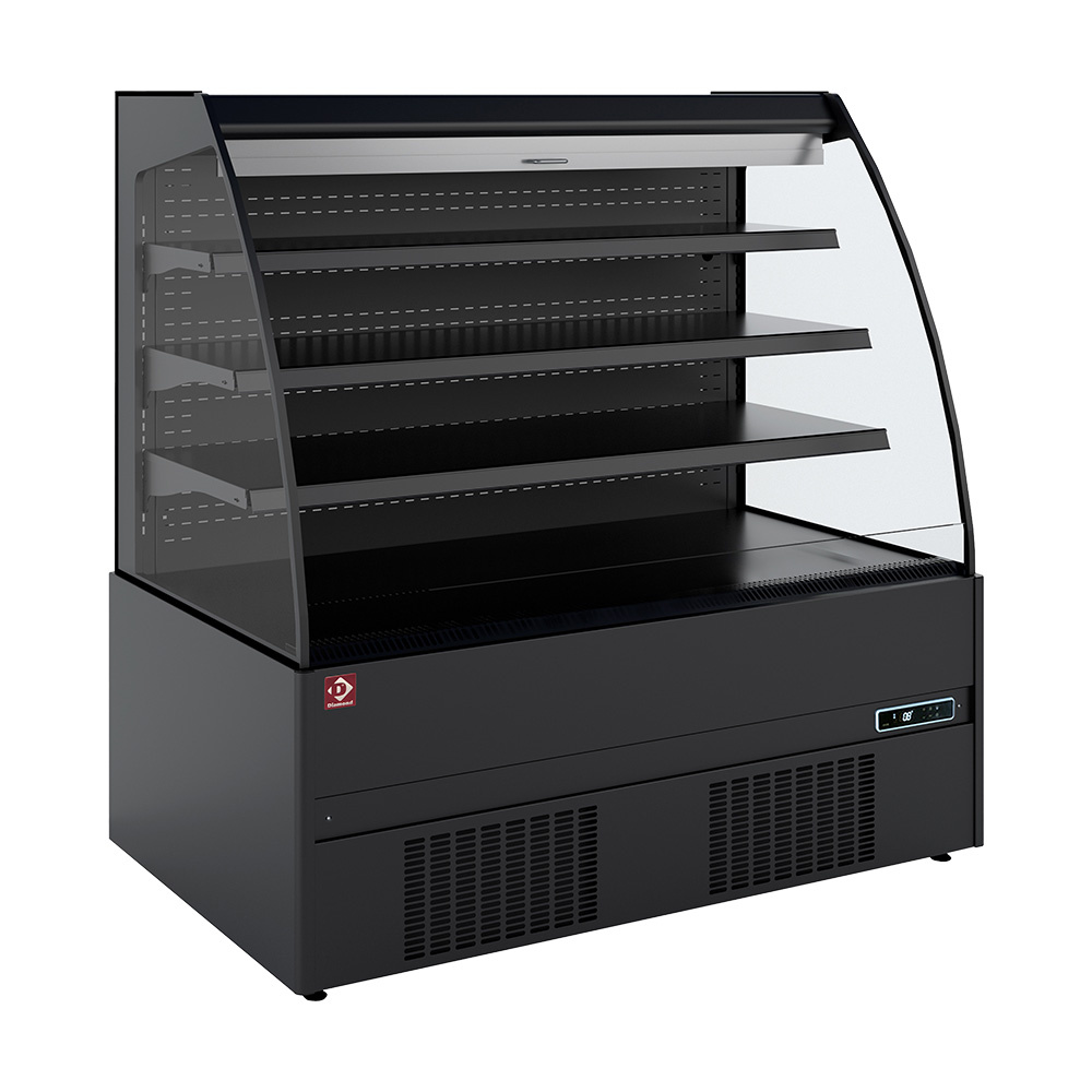 Åben vægkøler – Sort – m/natgardin (Dyb model) - B2562 x D852 x H1500 mm