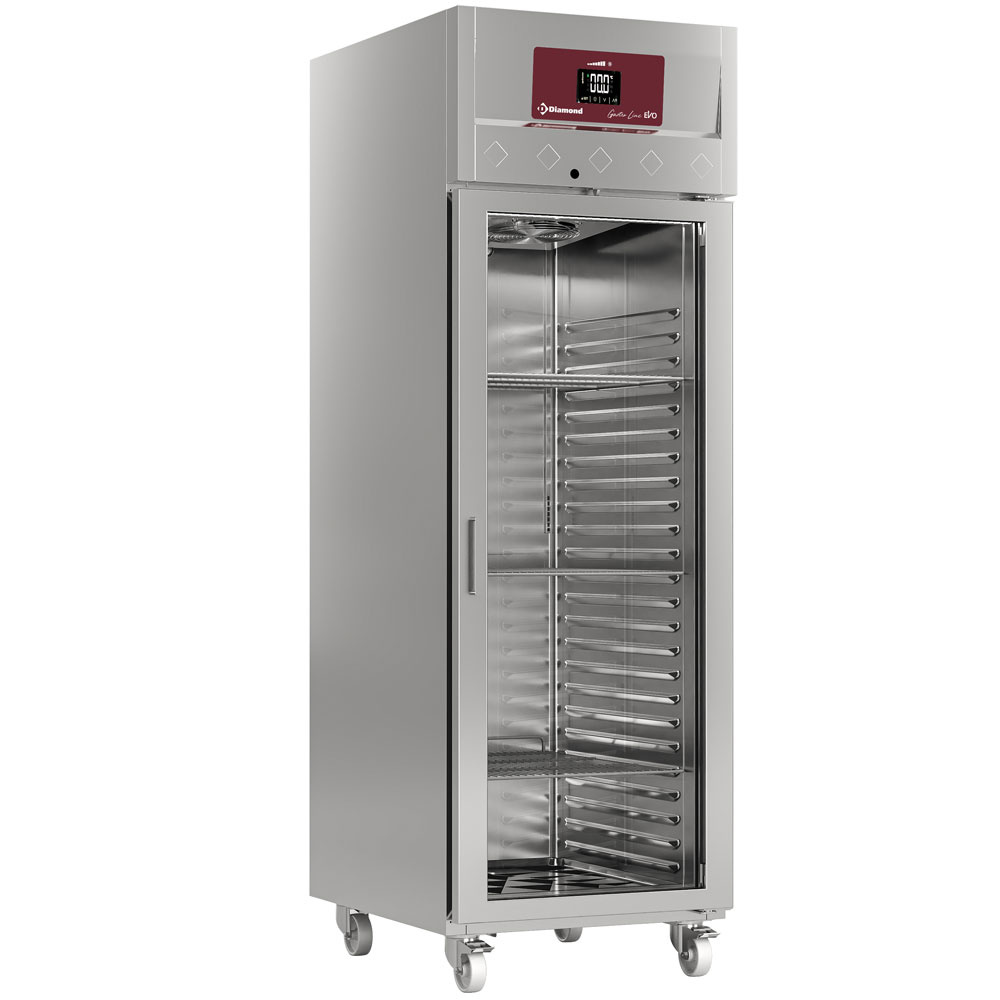 Industri Displaykøleskab 700 L – GN 2/1 – Glasdør & Hjul - B693 x D856 x H2145 mm