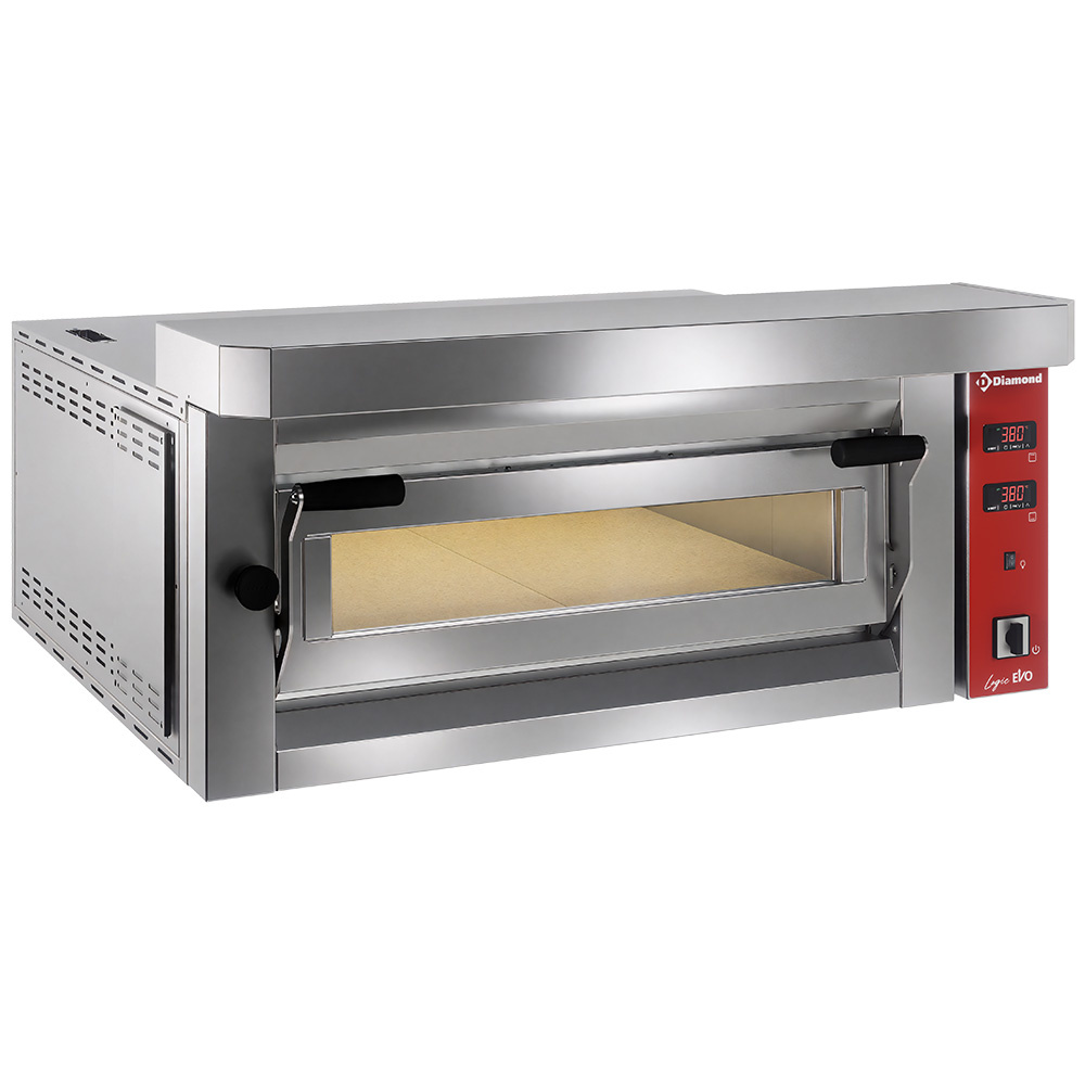 Elektrisk pizzaovn til 4 pizzaer (Ø 350 mm) – Kammer i fuldt ildfaste sten