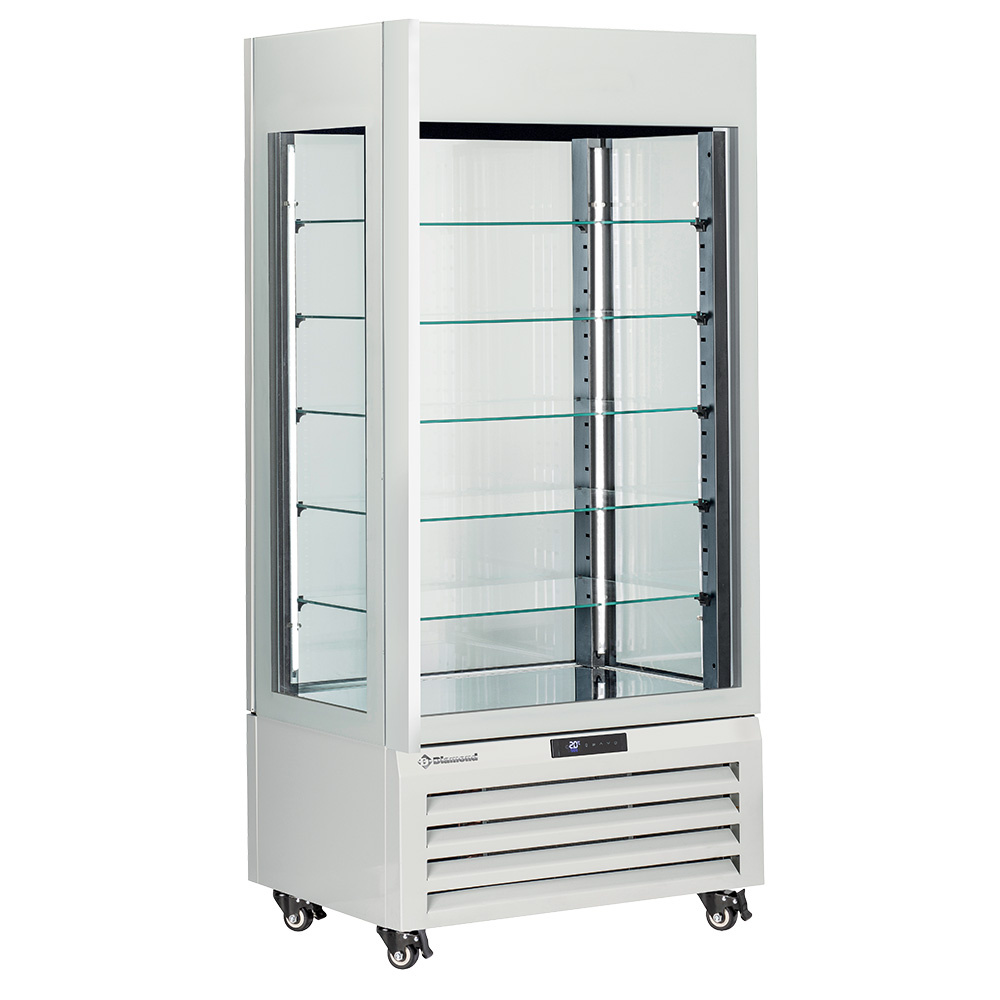 Hvid Is- og Konditorvitrine – 600 L – Frost & Køl – Energiklasse C – B900 x D650 x H1900 mm