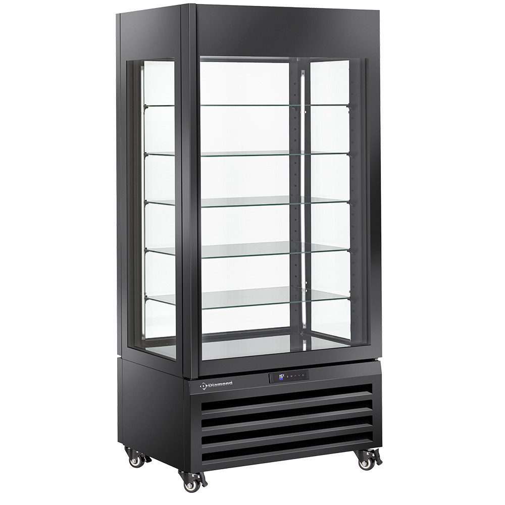 Chokoladevitrine – 600 L – Energiklasse A – Sort – B900 x D650 x H1900 mm