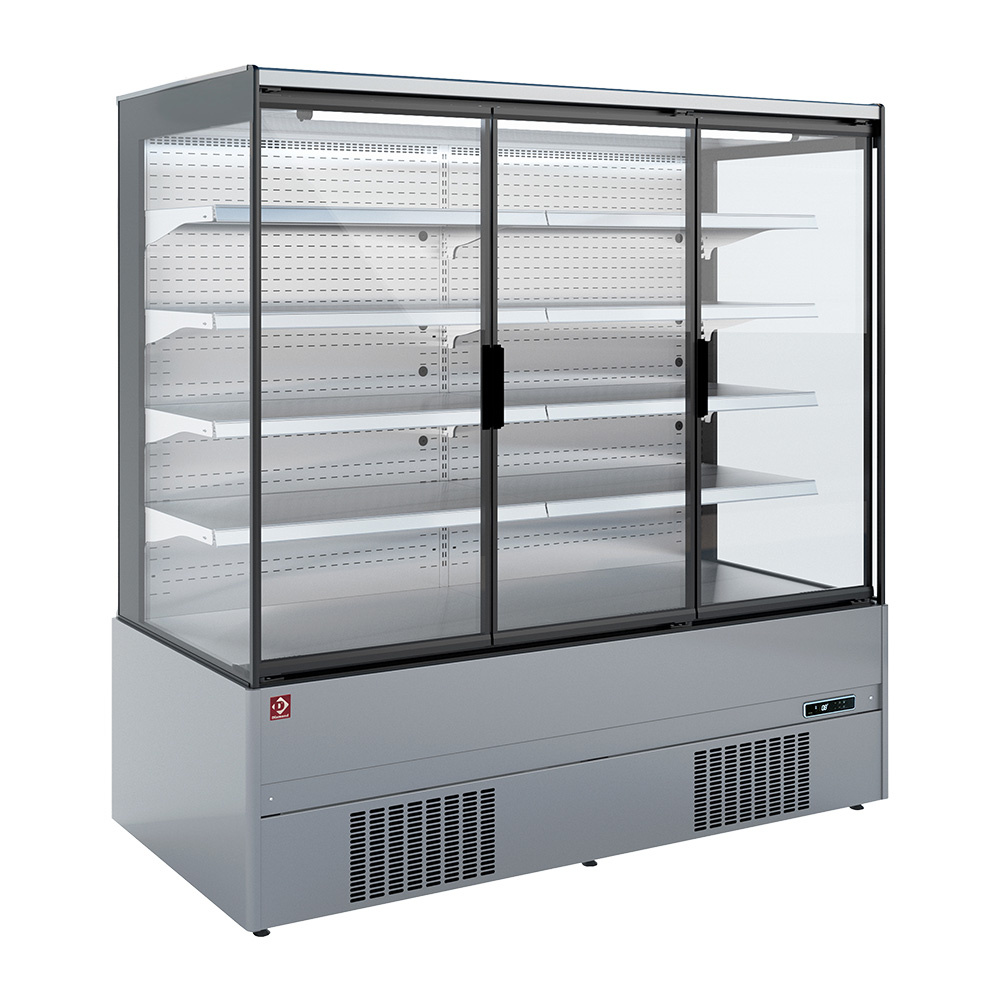 Vægkøler med 3 glasdøre – Rustfrit stål – Dobbelt kompressor - B1935 x D852 x H1920 mm