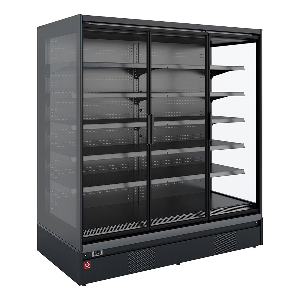 Vægkøler med 2 glasdøre – Sort – Energiklasse C – Variabel Hastighed - B1310 x D875 x H2040 mm