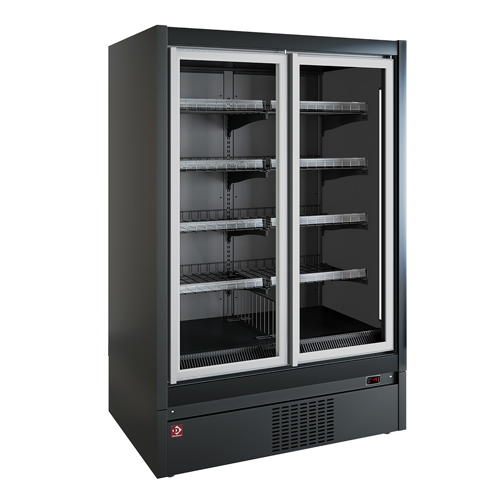Frysevægskøler med 3 glasdøre – Sort – Dobbelt kompressor - B1975 x D898 x H2040 mm