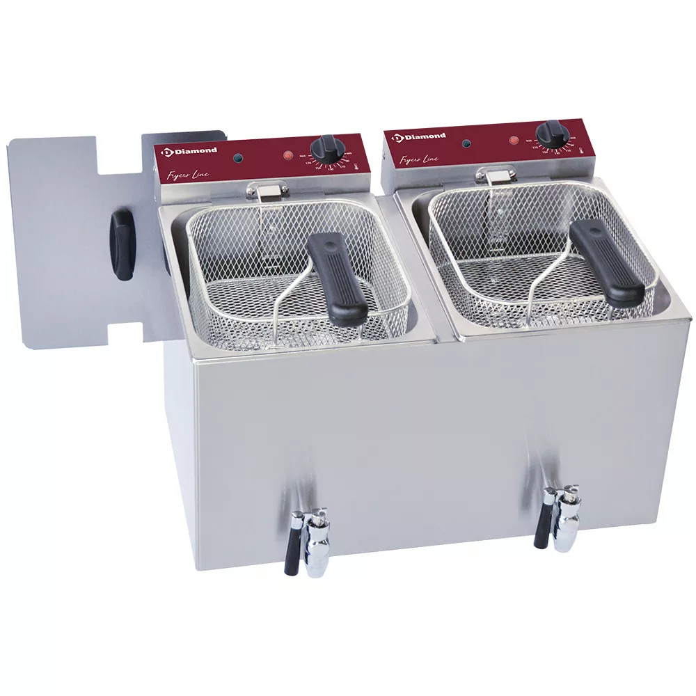 Elektrisk Dobbelt frituregryde 2x 8 Liter med Haner – 6 kW