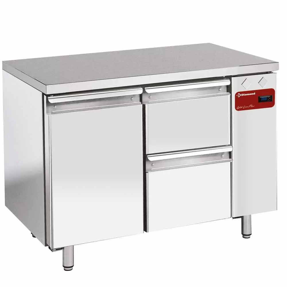 Kølebord til Ekstern Kompressor – 1 Dør & 2 Skuffer GN 1/1 – B1145 x D700 x H880/900 mm