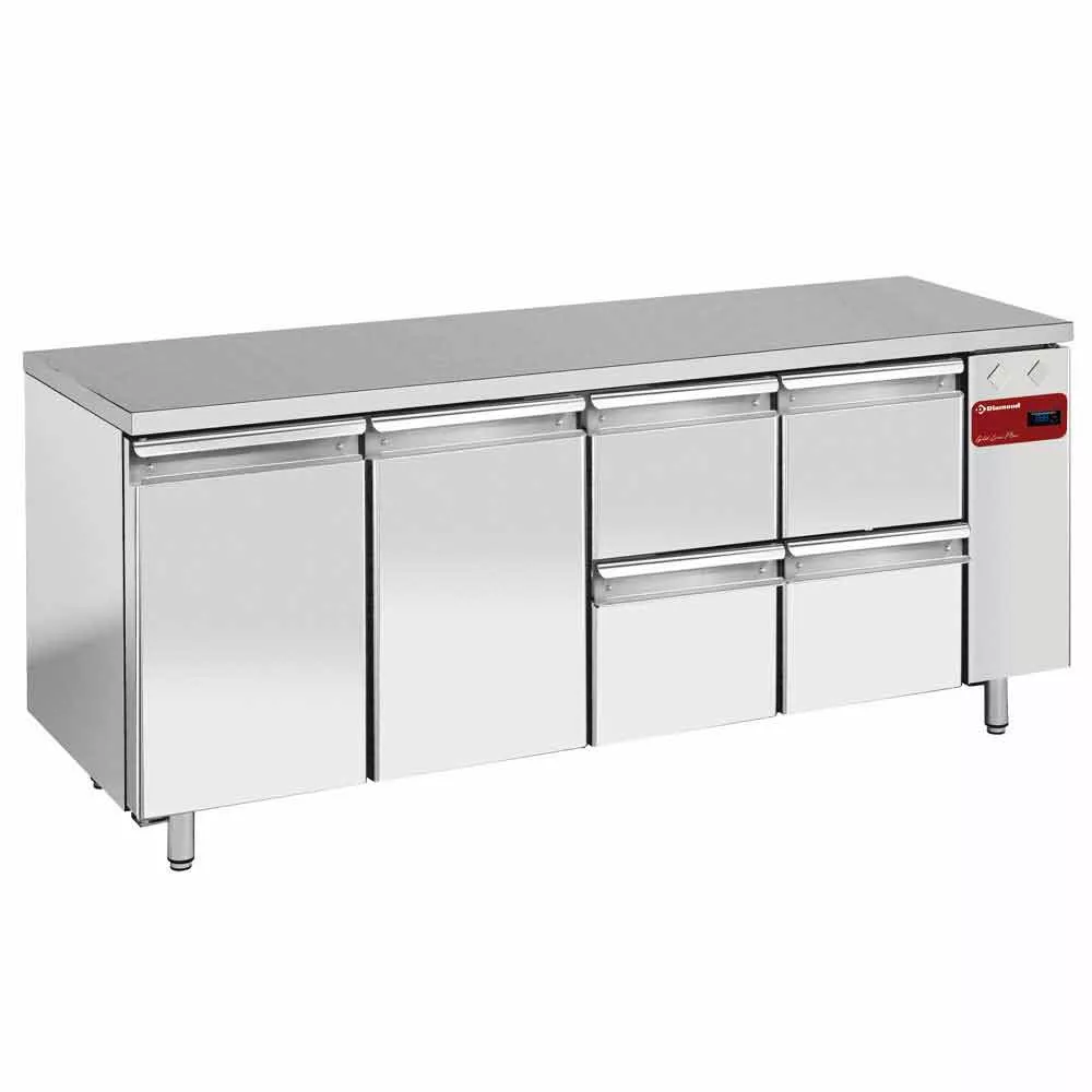 Kølebord til Ekstern Kompressor – 2 Døre & 4 Skuffer GN 1/1 – B2040 x D700 x H880/900 mm
