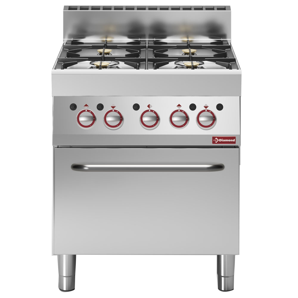 Gaskomfur Alpha 650 – 4 blus og gasovn – 22,2 kW