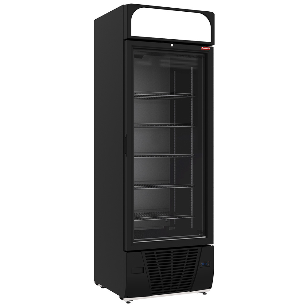 Displayfryser 496 L med Lysskilt – Sort - B670 x D718 x H2025 mm