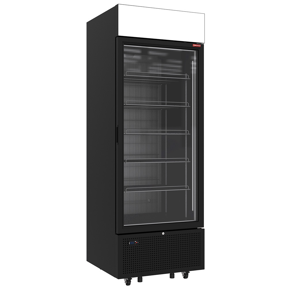 Displayfryser 646 L med Lysskilt – Sort - B745 x D820 x H2086 mm