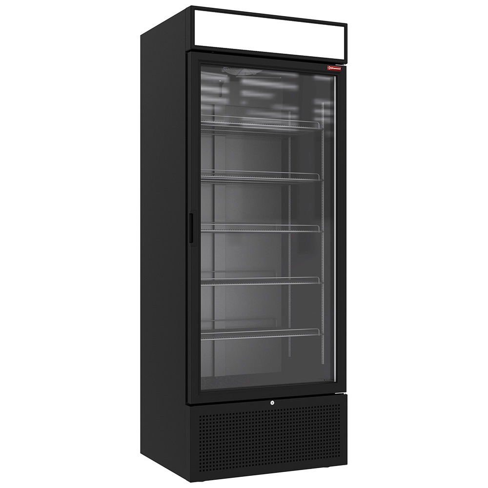 Displaykøleskab 715 L med Lysskilt – Sort - B800 x D740 x H2125 mm