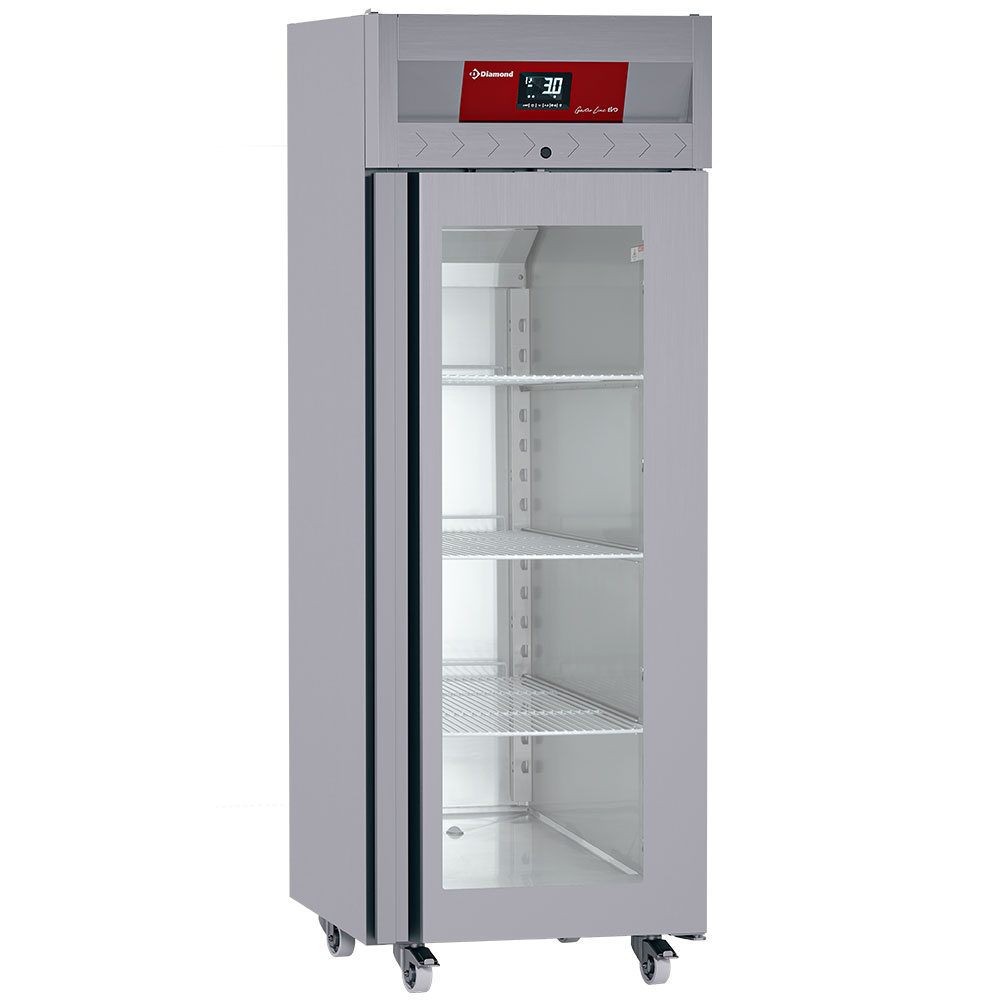Fryseskab med glaslåge 700 liter – GN 2/1 – på hjul – Diamond