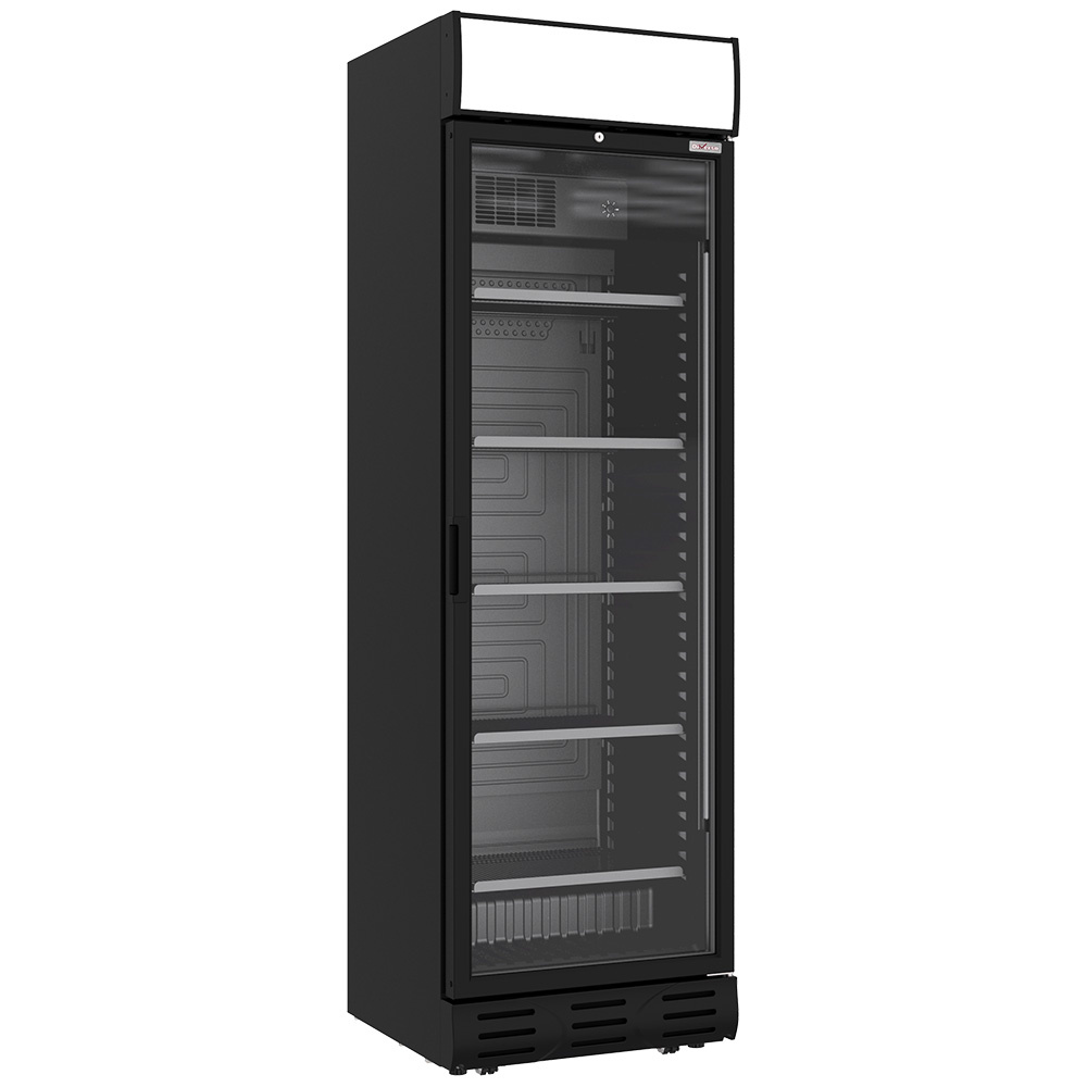 Displaykøleskab 382 L med Lysskilt – Sort - B595 x D650 x H2000 mm