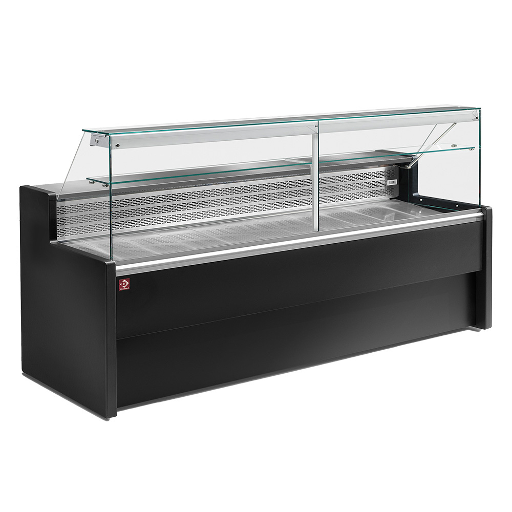 Køledisk med Lige Glas (90°) – Sort – 1500 mm – Statisk Køl