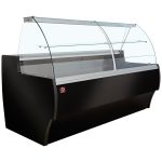 Ventileret Køledisk med Buet Glas – Sort – 1500 mm – med Lager (+2°/+4°C)
