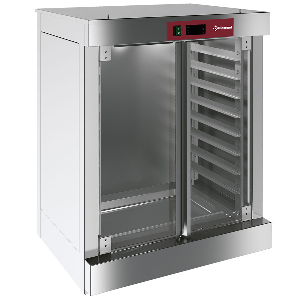 Raskeskab til 8 plader – GN 1/1 & 600x400 – 2 glaslåger – 30-60°C
