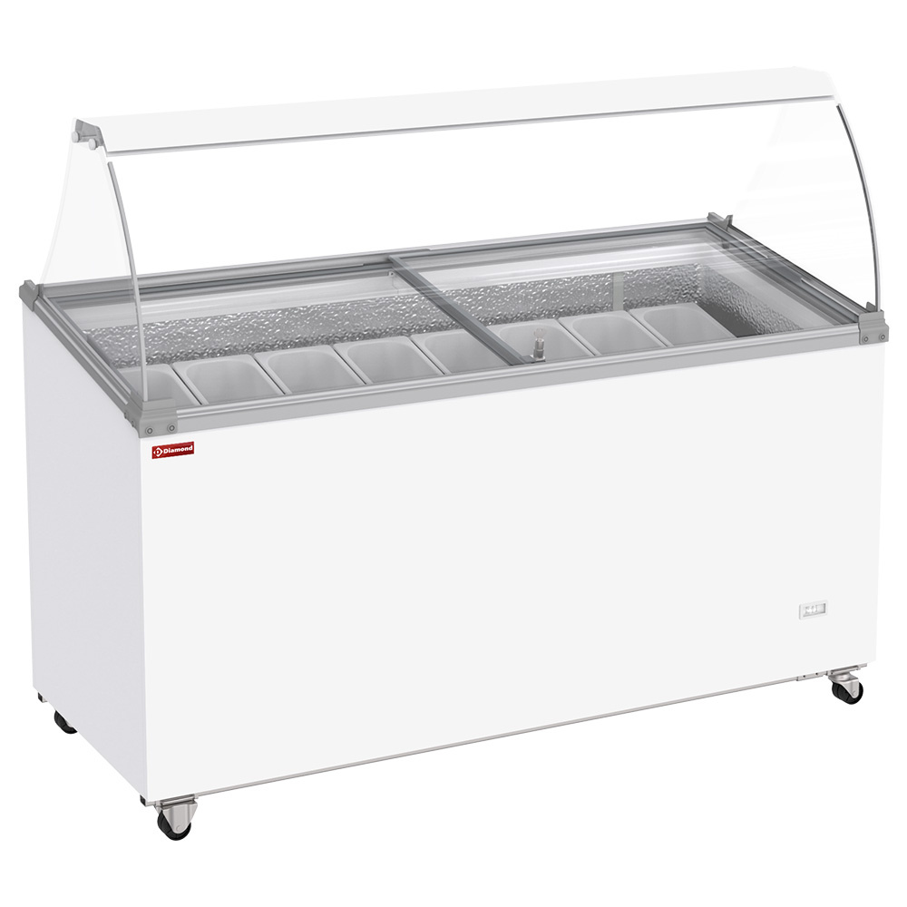 Isdisk – 467 liter – 8 kantiner – Energiklasse A – B 156 x D 64 x H 126 cm