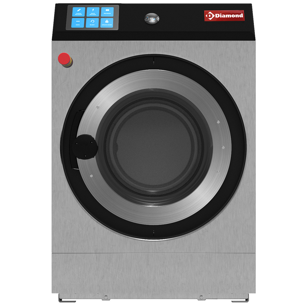 Industrivaskemaskine 11 kg med 7" Touch Screen, GSM og Super Spin – AISI 304
