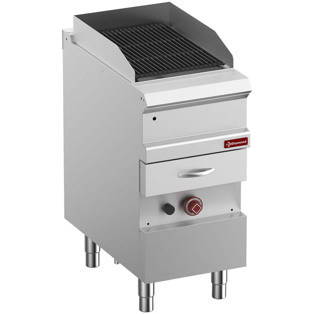 Gas-vandgrill med vendbar støbejernsrist på understel – 400x700 mm – Optima 700