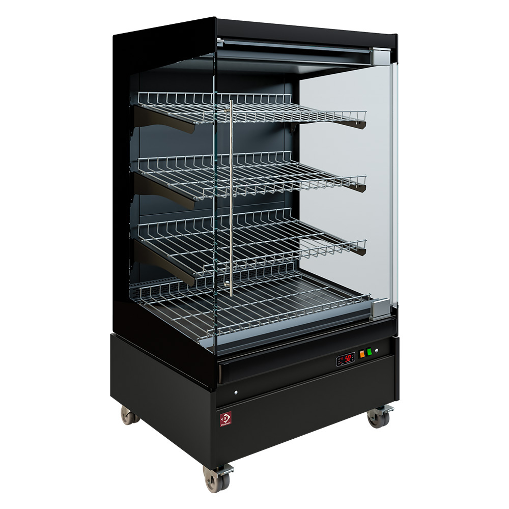 Sort varmemontre til selvbetjening – B 82 cm – H 150 cm – 3 hylder