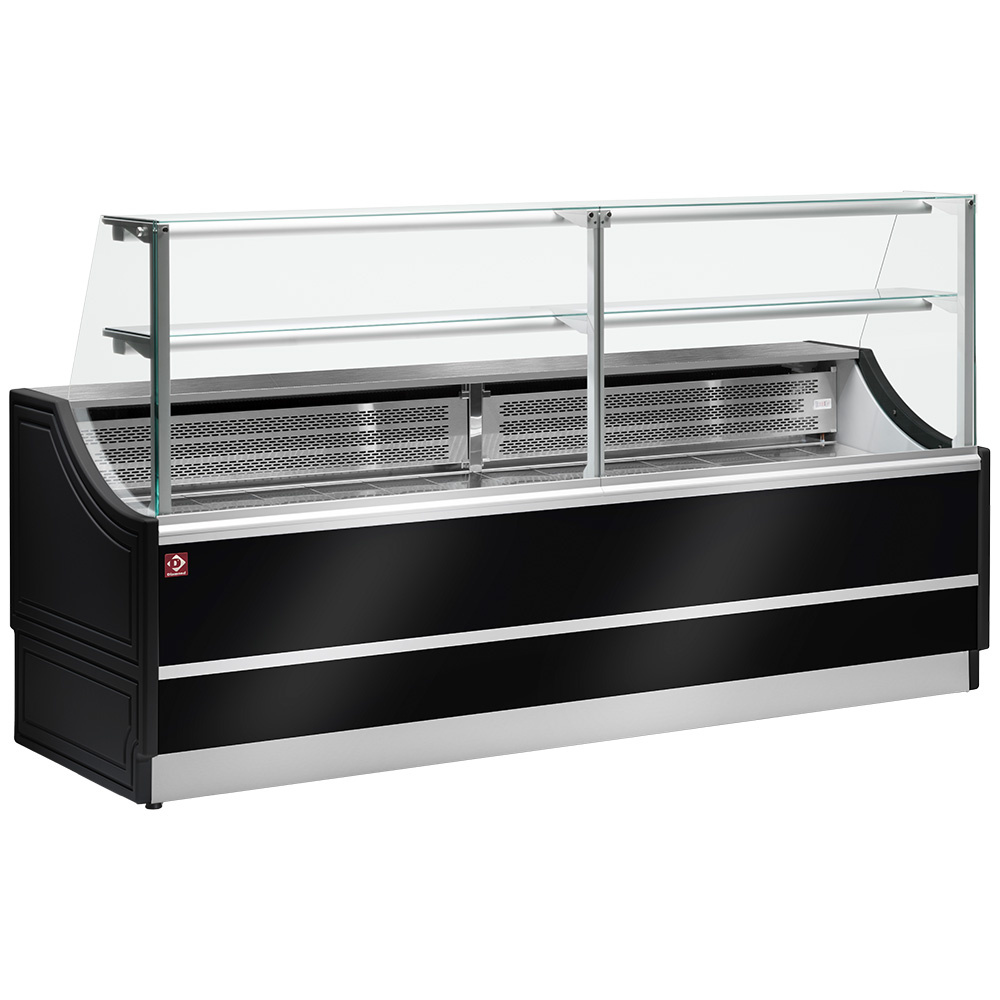 Køledisk med lige glas og kølelager – 100 cm – AISI 304 – B 100 x D 81 x H 135 cm